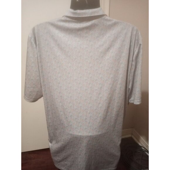 Huk Polo Shirt Mens 2XL XXL Gray Short Sleeve Fishing All Over Print Outdoor - Picture 7 of 12